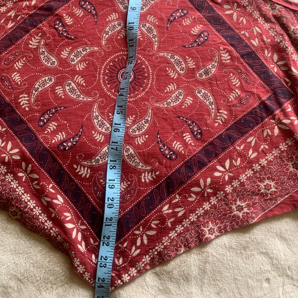 Shyanne Brick Red Bandana Print Western boho Halter Graphic Cotton Tank large - Picture 7 of 11